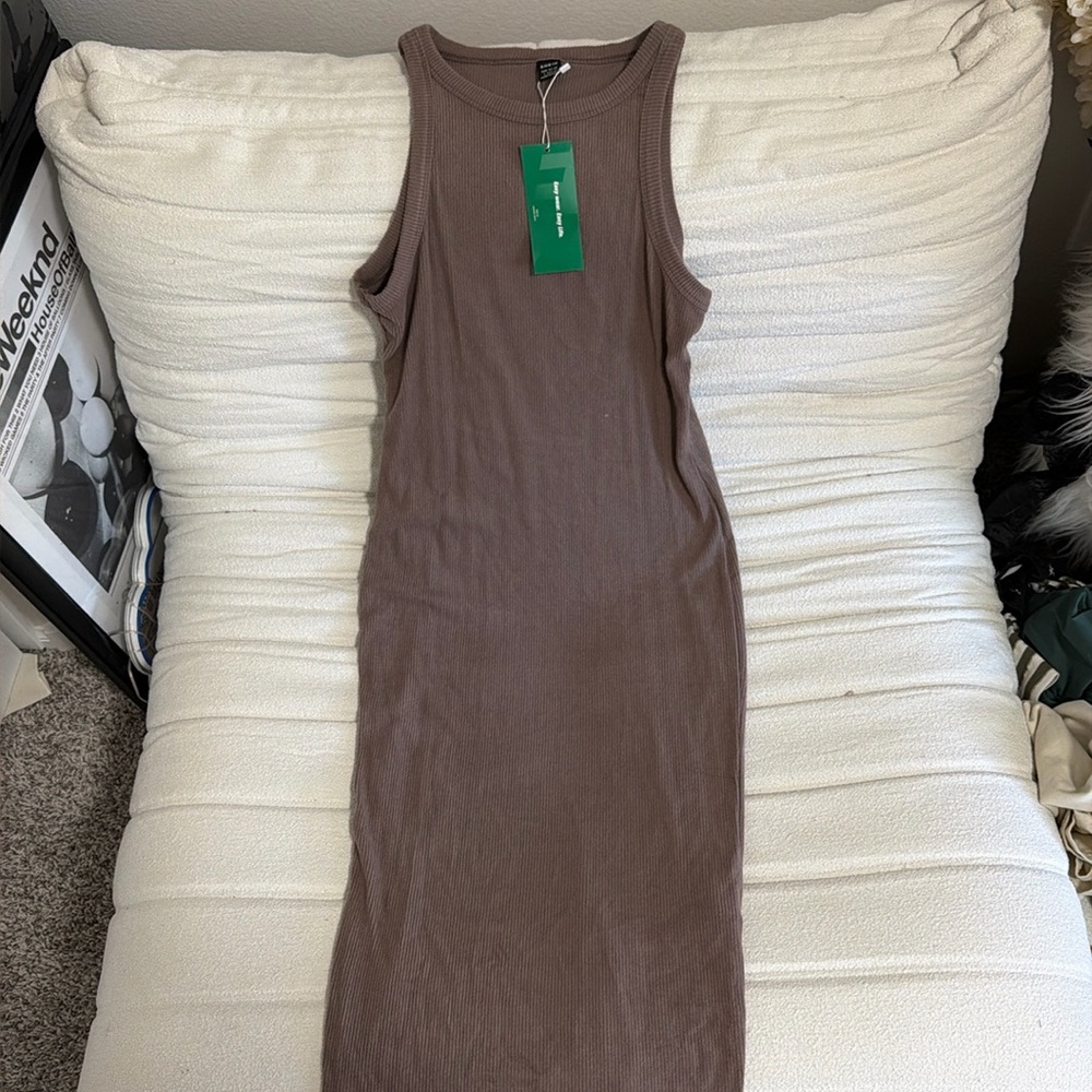 Brown bodycon dress